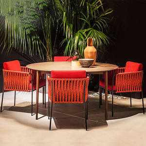 Nhà Máy Bán Buôn Bàn Mây Và Ghế Đặt Góc Ottoman Bàn Cà Phê Cắt 5 Miếng Cafe Cử<span class=keywords><strong>a</strong></span> Hàng Patio Đồ Nội Thất Ngoài Trời - Product Image 1