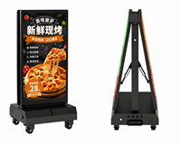 Écran vertical tout-en-un double face extérieur alimenté par batterie, compatible Android et Windows, avec roulettes pour le déplacement (ODM/OEM)