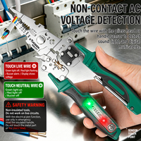 Alicates pelacables multifuncionales 8 en 1 con probador de voltaje, cortador de cables, crimpadora y herramienta de prueba eléctrica para electricistas