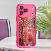 Coque de téléphone portable antichoc en TPU avec motif floral rose cristal et protection d'objectif en forme d'échelle pour iPhone 12 13 14 15 16 17 18 Pro Max