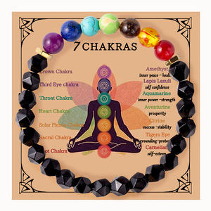 7 Chakras <b>Beaded</b> <b>Bracelet</b> Amethyst Lapis Lazuli Aquamarine Aventurine Citrine Tigers Eye Carnelian Unisex Bohemia Style - Product Image 1