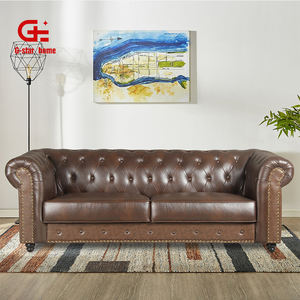 ODM/OEM Ретро Роскошный 3-местный диван для гостиной диван комплект из натуральной кожи диван для дома мебель - Product Image 6