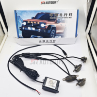 Lumière de calandre de voiture RGB 4 pièces en un seul appareil de contrôle d'application 12V Lumière de grille de capot LED pour modifier les véhicules tout-terrain Jeep SUV Lampe décorative