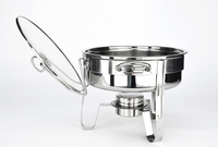 Ensemble de réchauds de buffet en acier inoxydable avec couvercle en verre, chauffe-plats pour la restauration en plein air, hôtels, restaurants, banquets