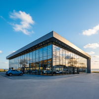 Bâtiment commercial en structure métallique à ossature spatiale, conception modulaire de fabrication, très demandé
