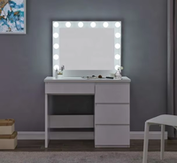 Meubles de coiffeuse modernes en bois blanc avec miroir, ensembles de chambre à coucher élégants pour la maison, livrés en carton