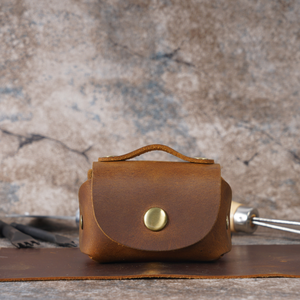 Mini porte-monnaie carré en cuir véritable, étui à clés mignon, rangement léger pour rouges à lèvres, cadeaux bien conçus - Product Image 2