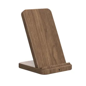 Pure Wood Foldable 10 15W Magnetic 2 In 1 Fast Wireless Charger Station