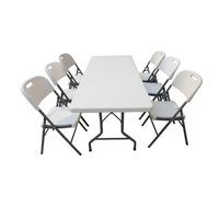 Vente chaude 6ft tréteau pliable table avec HDPE top pour pique-nique ou en plein air