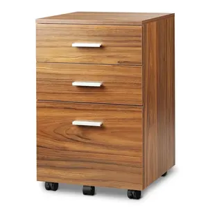 Custom Movable Mdf Wooden Drawer File Office Furniture Cabinet With Wheels