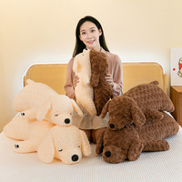 Grand coussin en peluche chien mignon, animal en peluche Kawaii, coussin doux en forme de chien couché, poupées en peluche chien, cadeaux pour enfants