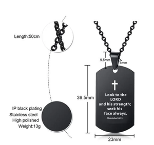 Collar con Etiqueta de Perro de Acero Inoxidable <span class=keywords><strong>para</strong></span> Hombre, Joyería Religiosa Personalizada, Nombre, Comunión, Versículo DE LA Biblia - Product Image 3