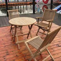 Vente chaude Échantillon gratuit Resort Imperméable Cour Balcon Dîner Pliant Parc Extérieur Jardin Patio Bois Salle à manger Chaise