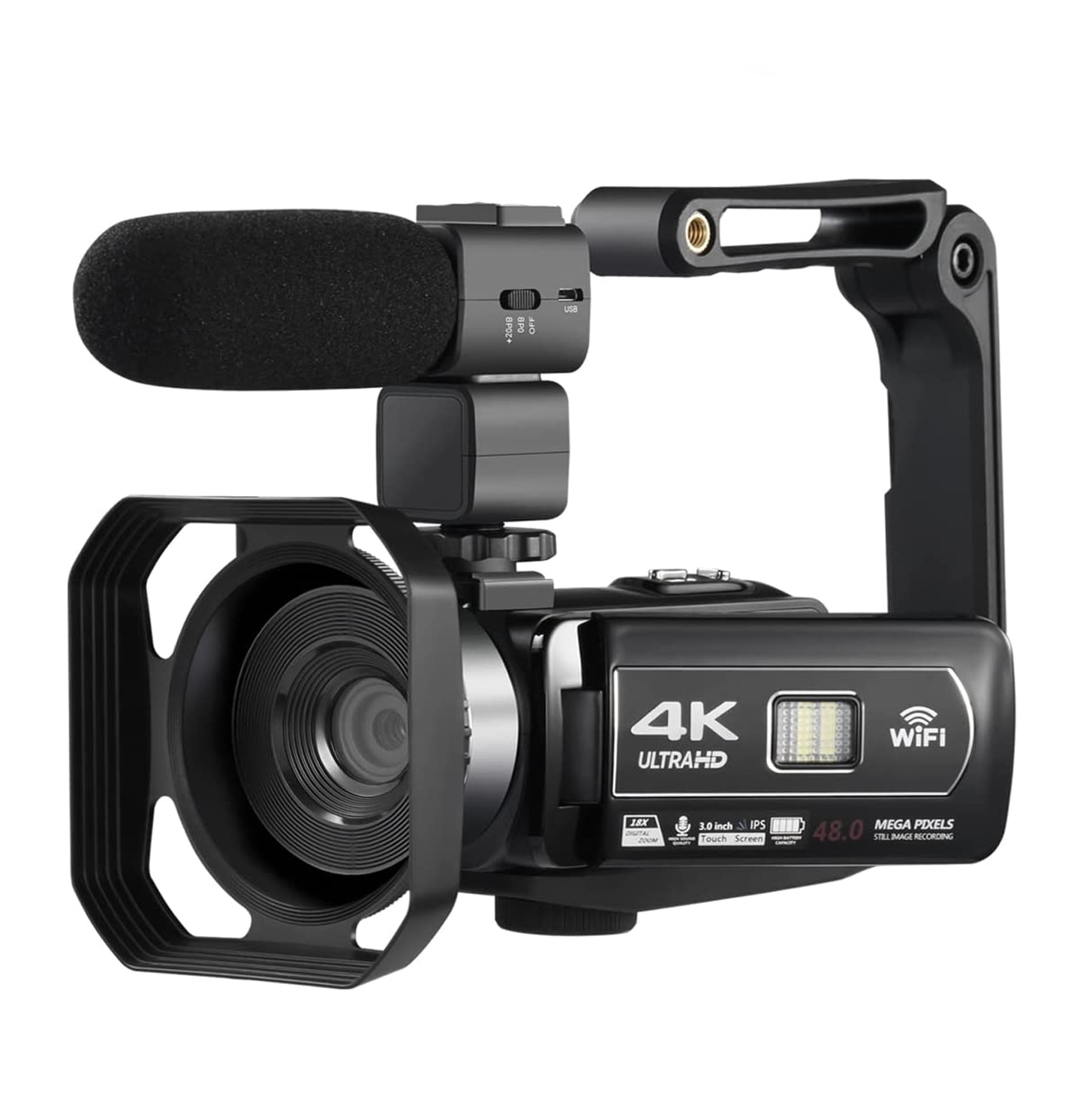 4K Digital Video Camera with 18X Zoom for Youtube Vlogging