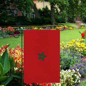 Drapeau de jardin du Maroc double face en toile de jute 12x18 pouces, bannière nationale marocaine pour extérieur, décoration verticale étoile rouge et verte - Product Image 3