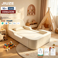 Canapé-lit pour enfants de taille double, certifié Oeko-Tex, design moderne, rembourré, structure robuste, pour chambre à coucher ou salon, emballage compressé