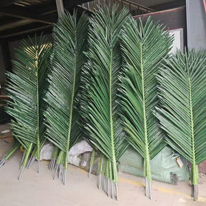 Feuilles de <span class=keywords><strong>palmier</strong></span> tropical artificielles résistantes aux UV, branches de cocotier artificielles séchées, plante prête à l'emploi avec branches et feuilles - Product Image 3