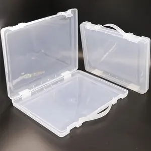 Clipe para pasta de arquivo envelope transparente, caixa de arquivo a4 a5 a6 com alça de plástico, suporte para documentos de viagem, livro, pasta