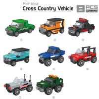 Mini-véhicule de construction en blocs, jouet de collection, série d'assemblage DIY, petite voiture jouet pour enfants, cadeau promotionnel, vente en gros