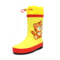 Bottes de pluie pour enfants en caoutchouc naturel, durables, à fermeture par cordon, motif tigre de dessin animé, idéales pour les tout-petits et les jeux en extérieur sous la pluie – Vente chaude