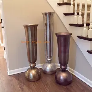 Vase trompette à base ronde, grand vase de sol