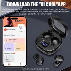Ai Language Echtzeit-Übersetzer-Ohrhörer 144-Sprachen für Bluetooth-Kopfhörer Gerät Digital Display Battery <span class=keywords><strong>App</strong></span> Kompatibel - Product Image 6