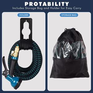 Oferta Especial: Conectores de Latón Sólido 3/4, Ligeros, Antiabrasión, Manguera de Jardín Retráctil y Expandible con Mango Telescópico y 10 Patrones - Product Image 6