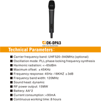 Système HIFI Madon en usine MIC série BS-280 Microphone numérique sans fil One driag Eight avec MICROPHONE PORTABLE OK-DPA3