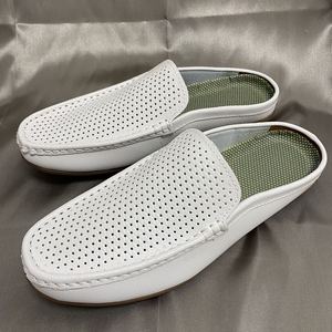 Mocassins d'extérieur en cuir véritable grande taille pour hommes, respirants, antidérapants, pour l'été, à talon ouvert - Product Image 3