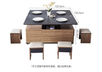 Table basse transformable multifonctionnelle innovante avec plateau relevable, style mobilier de salon pour usage domestique