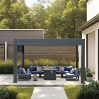 Auvent et belvédère enduits par poudre en aluminium gris simple modernes de faible puissance de pergola
