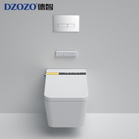 Nouvelle conception de toilette intelligente à ouverture automatique avec capteur, siège chauffant, design allongé, auto-nettoyant, suspendue au mur, en céramique moderne