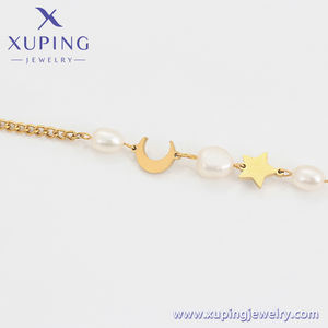 A00897622 Pulsera <span class=keywords><strong>Xup</strong></span>[ing Jewelry de Diseño Clásico con Estrella, Luna y Perla, Material Ecológico, Chapada en Oro de 14k - Product Image 2