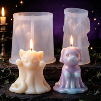 Moule en silicone Premium Chat Fantôme d'Halloween, Qualité Alimentaire pour la Pâtisserie, les Bougies, la Résine et la Décoration en Plâtre