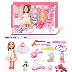 Poupée de mode pour bébé fille de 14 pouces, jeu de beauté, ensemble de <span class=keywords><strong>maquillage</strong></span>, accessoires de jeu, petite poupée princesse avec vêtements, robe - Product Image 2
