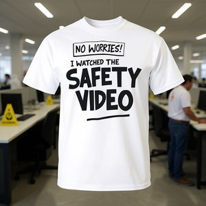No Worries I <b>Watched</b> The Safety Video T-Shirt Workplace Humor - Product Image 3
