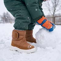 Bottes de neige pour tout-petits sur mesure, tige imperméable, doublure en fourrure longue et chaude, semelle en caoutchouc antidérapante