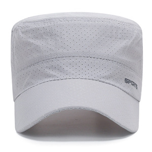 Sports Cap <b>Light</b> Gray Perforated Breathable Quick-drying Flat-top Summer <b>Hat</b> Adult Sunscreen Protection - Product Image 1