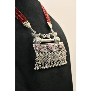 Ethnic Tibetan <b>Silver</b> Oxidised Tevati Necklace With Zircon Flower Pattern Women's Jewelry Wedding Statement Piece - Product Image 2