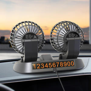 Ventilador Doble para Auto F410, Rotación de 360 Grados, Flujo de Aire Ajustable, Mini Ventilador para Vehículo con Señal de Estacionamiento - Product Image 2