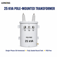 Transformateur monophasé de type poteau extérieur LEINENG 10-167 kVA, option enroulement cuivre-aluminium, immergé dans l'huile, 50 Hz 60 Hz
