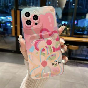 Mới Cắm Trong Thẻ Trong Suốt TPU <span class=keywords><strong>In</strong></span> Colourful Hoa Điện Thoại Di Động Trường Hợp Bìa Cho Iphone 15 14 Pro Max Rõ Ràng Trường Hợp Đối Với Samsung - Product Image 2