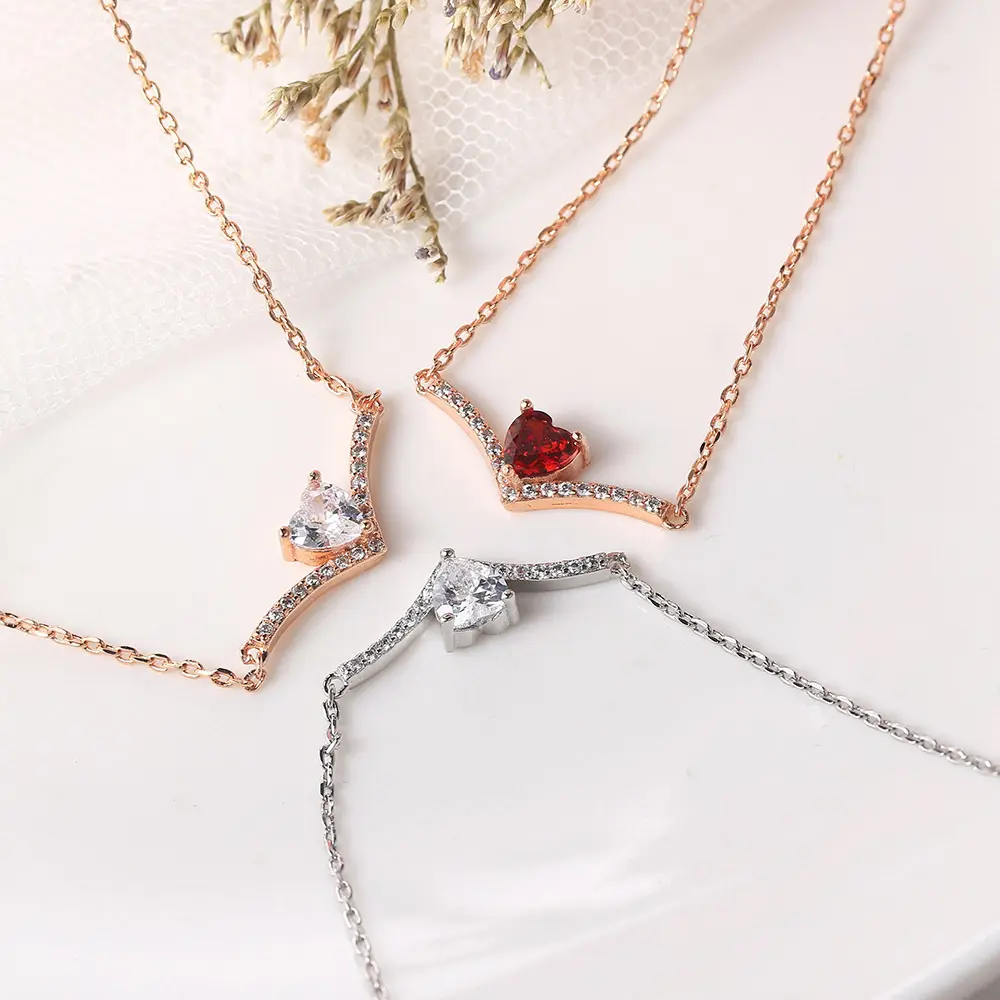 Colliers ras du cou avec pendentif en diamant pour femmes, Simple chaîne en or et rouge, en émail, bijoux de fête, 1 pièce