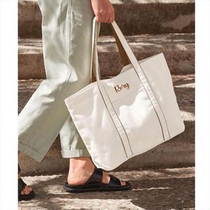 Keymay Women's Custom Embroidered Fashion Portable Large Capacity Cotton <b>Canvas</b> Tote Bag Magnetic Closure Summer Autumn - Product Image 5