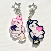 Fabrication de porte-clés en acrylique personnalisés, imprimés, transparents, mignons, avec des motifs de dessins animés, en plastique acrylique