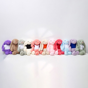 Оптовая продажа, милый плюшевый кролик, логотип на заказ, пасхальные украшения для вечеринки, сублимационная печать, для DIY, кролик, хлопок, снятие стресса - Product Image 6