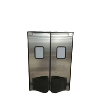 Porte battante intérieure moderne robuste en acier inoxydable pour zones à fort trafic et hôpitaux, conception anti-collision, économie d'énergie, étanche