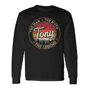 Tony The Man The Myth The Legend Camiseta de manga larga con nombre personalizado - Product Image 1