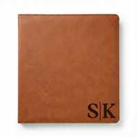 Porte-documents en cuir végétalien format A4 (8,5x11 pouces) avec reliure à 3 ou 4 anneaux et étui de protection