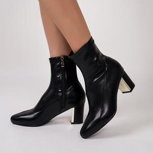 בחורה עסוקה qld25 צרפתית פשוט רך מעור הבוהן נשים רזות מגפיים עדין פלוס קטיפה עבה מגפיים קצרים לנשים - Product Image 2